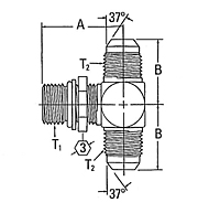 203003 SAE O-Ring Boss to 37º Flare